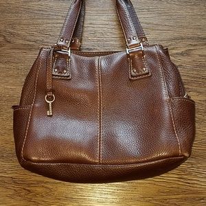 Fossil brown leather handbag purse